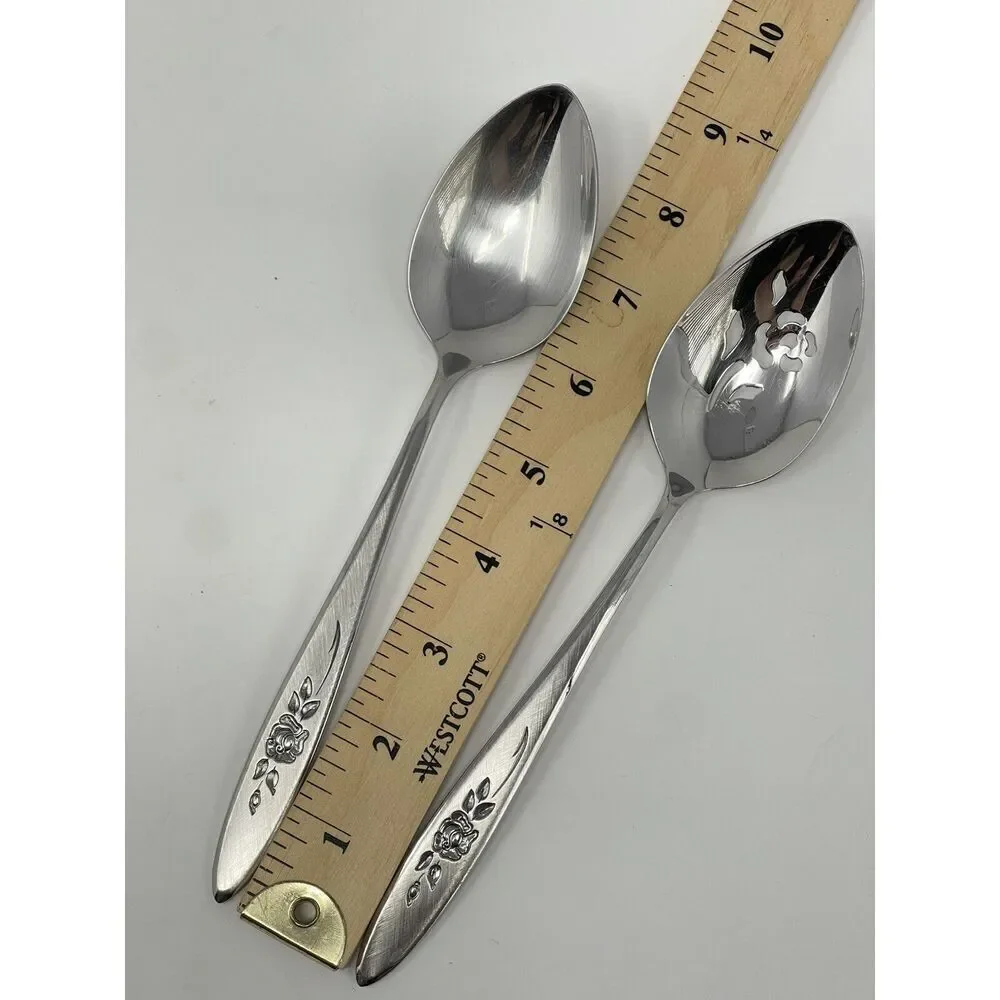 Vintage Oneida Community ROSE SHADOW Serving Set Spoon Fork Ladle Butter Knife